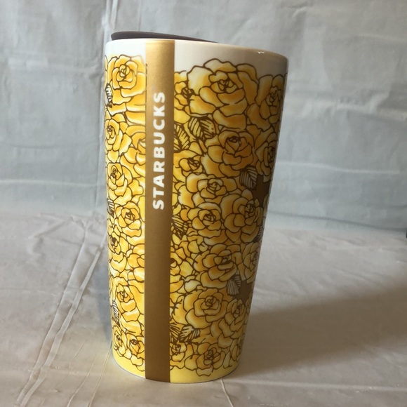 Starbucks Yellow rose of Texas porcelain 12 oz hot or cold beverage cup New 2021 - Picture 2 of 9